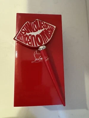 Christian Louboutin CLB Hand Held Two-Sided Red Lip Lips Mirror Authentic - Image 1 of 4