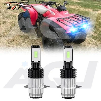 Headlights For Honda FourTrax 300 1988-2000 Ice Blue 8000K LED Bulbs H6M 2Pcs Foto 1 de 4