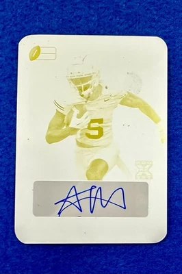 2024 Pro Set Metal Adonai Mitchell Rookie Printing Plate Auto /1 🔥#PA-AM2 Colts - Image 1 of 2