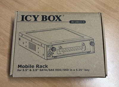Wechselrahmen für 3,5 & 2,5 Zoll SATA SAS HDD SSD ICY-BOX IB-148SSk-B Schwarz - Bild 1 von 4