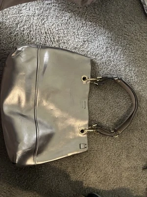 Новый с Ярлыками! *ЧИТАЙТЕ!* Сумка с короткими ручками Calvin Klein Sonoma двусторонняя новинка север/юг синяя/серебристая - Изображение 1 из 4