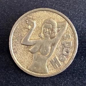 Gettone moneta vintage donna nuda testa o coda ribaltabile 1" - Foto 1 di 6