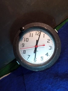 Reloj Esclavo Estándar Vintage Años 50 Redondo 8" ~ Montado Dentro de la Pared ~ Negro Brillo - Imagen 1 de 8