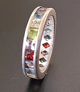 Silber 925 Memory- Ring, Regenbogen Größe 55 - Bild 1 von 12