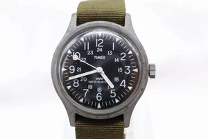 TIMEX Military Hand Wound Wristwatch With Fabric Strap Rare Japan Used Working - Picture 1 of 8