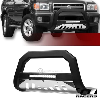 Protector de barra LED Bull de aluminio AVT Skid AVT mate Bk/SS para Nissan Pathfinder 1999-2004 Foto 1 de 4