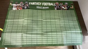 Fantasy Football Draft Board Green 43x60 inch Paper Poster Chart For Hanging - Picture 1 of 5