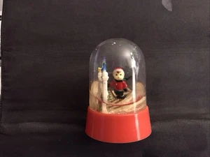 Vintage Plastic Snow Globe With Christmas Boy Skiing 1990 - Picture 1 of 4