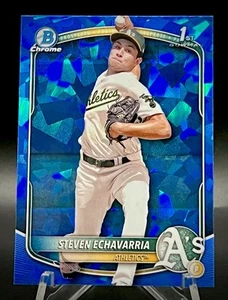 2025 Bowman Chrome Sapphire Steven Echavarría 1st Bowman ATHLETICS ROOKIE RC 🟢 - Picture 1 of 1