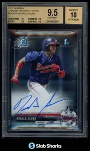 2017 BOWMAN CHROME #CPA-RA RONALD ACUNA 1ST BOWMAN PROSPECT AUTO BGS 9.5 AUTO 10 - Picture 1 of 3