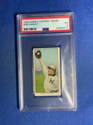 1909-11 T206 SWEET CAPORAL 150/30 BOB GANLEY PSA 3 - Imagem 1 de 2