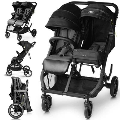 Double Stroller Side by Side for Newborn and Toddler up to 48.5 lbs per seat - Image 1 of 4