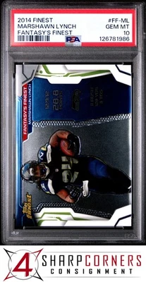 2014 FINEST FANTASY'S FINEST #FF-ML MARSHAWN LYNCH POP 1 PSA 10 - Image 1 of 2