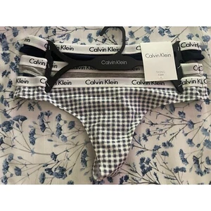 Calvin Klein Women's Monochrome Cotton Thongs Panties Underwear Pack 3 Small - Picture 1 of 2
