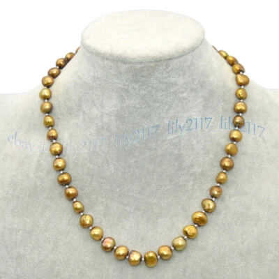 Collar de joyería anudada con cuentas de perlas barrocas de agua dulce multicolor de 9-10 mm de 18"" Foto 1 de 4