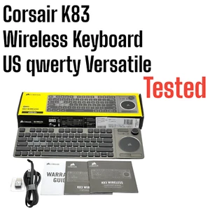Corsair K83 Wireless Keyboard US qwerty Versatile Sleek Design & with USB Tested - Picture 1 of 9