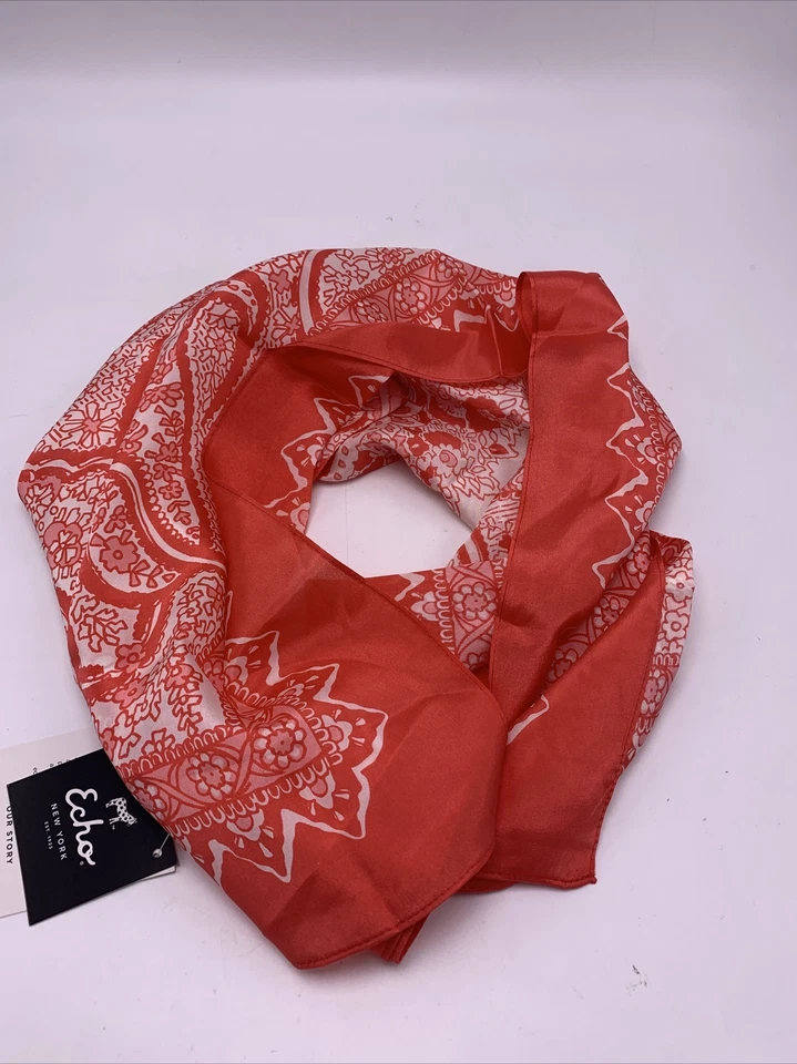 ECHO 100 Silk Scarf Rectangle Cooper Circles K105