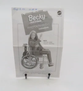 Instructions For Becky Doll Friend Of Barbie I'm The School Photographer 1998 - Picture 1 of 3