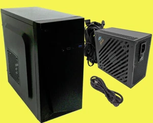 NEW Black Mini Tower Micro ATX USB 3.0 Case w/ SHARK 1000W PCIe Gaming PC PSU - Picture 1 of 16