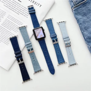 Correa de mezclilla para Apple Watch 10 9 8 7 6 5 SE 40/41/42/44/45/46/49mm Ultra 2 - Imagen 1 de 17