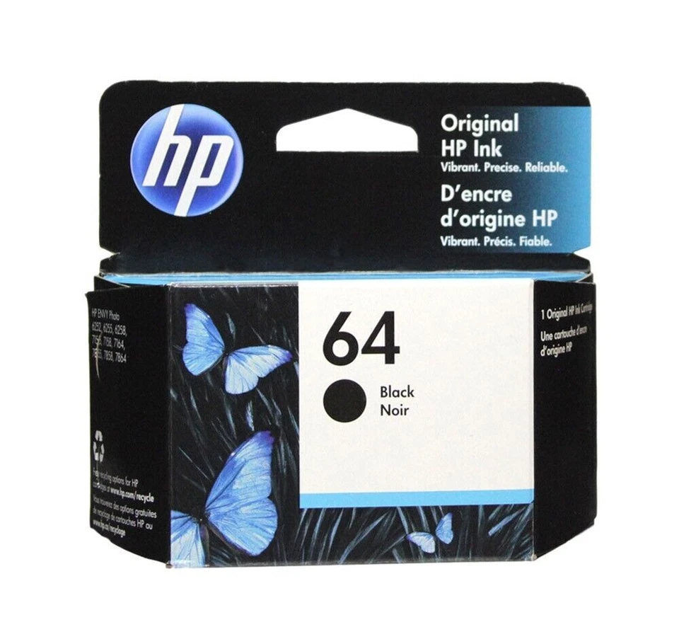 HP 64 Original Ink Cartridge - Black (N9J90AN)