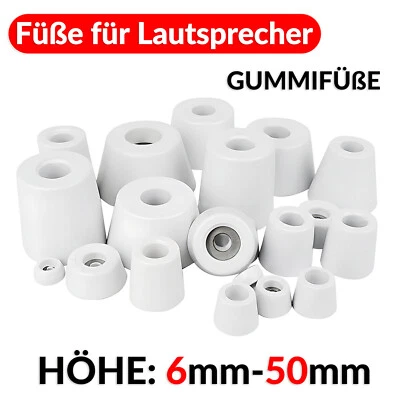 Weiß Füße für Lautsprecher Gummi Boxen Füsse, Gummifüße, Gummifüsse 6-50mm Höhe - Bild 1 von 4