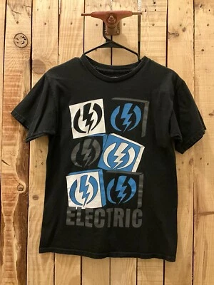 Camisa negra vintage de monopatín eléctrico con logotipo de ajuste estándar para hombre pequeña Foto 1 de 3