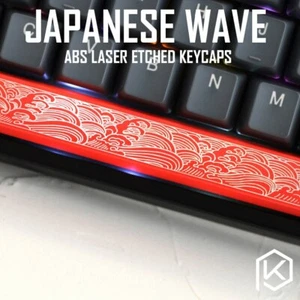 Japanese Wave Custom Keycap ABS Etched, LED black red Spacebar Cherry MX Shine - Picture 1 of 3