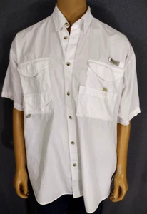 COLUMBIA SPORTSWEAR FISHING SHIRT Omni-Wick Light White Solid Men's XL Cotton - Picture 1 of 8