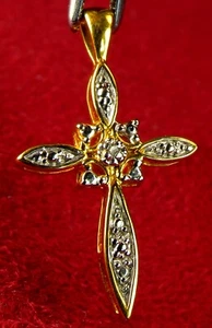 Vatican Pilgrimage Sterling Silver & Gold Vermeil Crucifix Cross Pendant - Picture 1 of 9