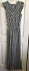 Monteau Girls Black & Gray Striped Jumpsuit Size 10 Sleeveless, Ties In Back