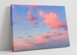 SKY AT SUNRISE DREAMY PINK CLOUDS -DEEP FRAMED CANVAS WALL ART PICTURE PRINT - Picture 1 of 2