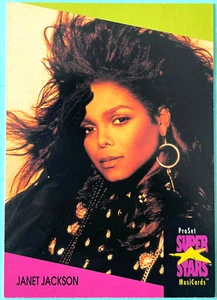 JANET JACKSON ProSet SuperStars MusiCards 1991 UK CARD 1st Ed. 34Yrs! VINTAGE - Foto 1 di 2