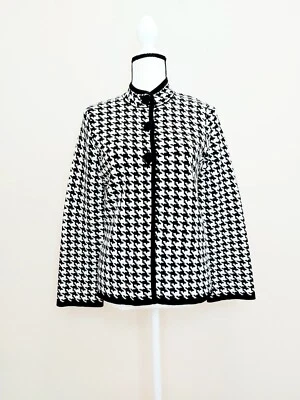 ELENA SOLANO/VINTAGE/SZ.SMALL/WOOL BLEND/JACKET-BLAZER/CARDIGAN/HOUNDSTOOTH/ - Image 1 of 4
