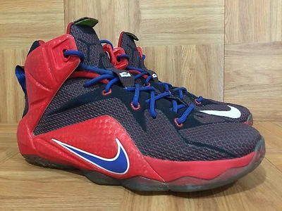  RARO🔥 Nike LeBron XII 12 University Red Navy Royal Lyon Superman 7Y 685181-601 Foto 1 de 4