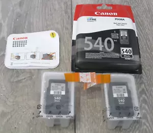 2x Genuine Canon Pixma Ink Cartridges Empty : PG-540 Black - Picture 1 of 7