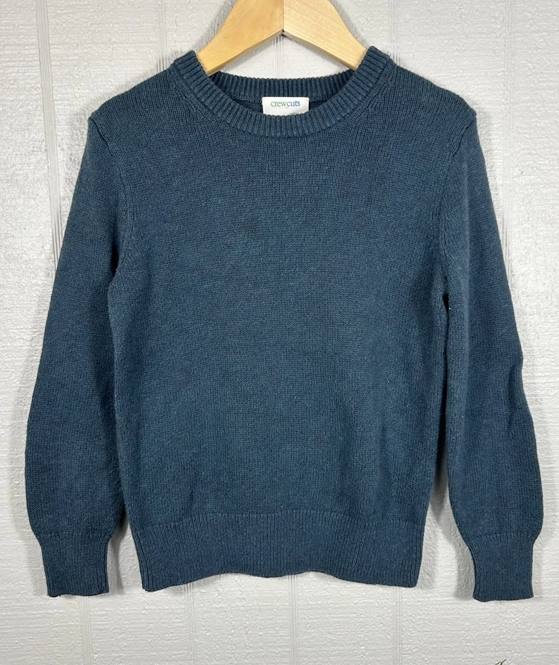 Suéter Verde Corte Redondo Niños 4/5 Cuello Redondo Imitación Cuero Codera Lana Merino Foto 1 de 4