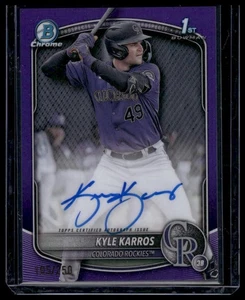 2025 Bowman Chrome 1st Auto Purple Refractor #/250 - CPA-KK Kyle Karros Rockies - Picture 1 of 2