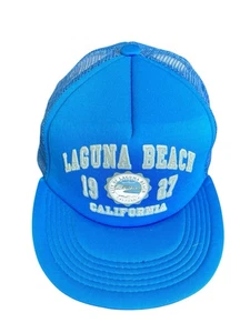 Gorra de camionero azul Laguna Beach California Snapback malla estilo surfista retro - Imagen 1 de 13