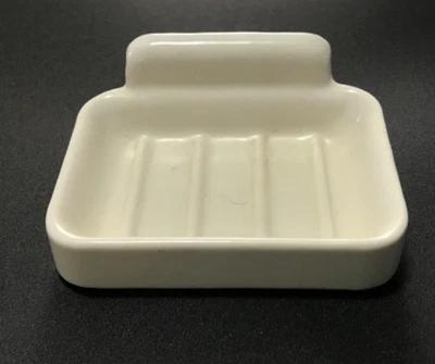 JABONERA/SOPORTE PORCELANA MONTAJE EN PARED PESADO DE COLECCIÓN + TACO REDONDEADO RECTANGULAR BAÑO Foto 1 de 4