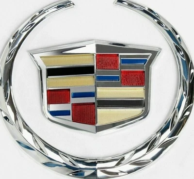 For Cadillac Chrome Front Hood Grille Emblem 6" Badge New - Image 1 of 2