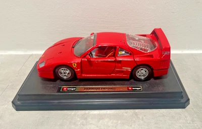 布拉戈 1987 年法拉利 F40 红色压铸模型 1/18 意大利制造 带支架 XMAS 礼物 — 第 1/4 张图片