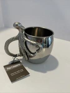 Pier 1 Imports Octopus Moscow Mule Mug Metal Cup Nautical Stainless Steel - Picture 1 of 7