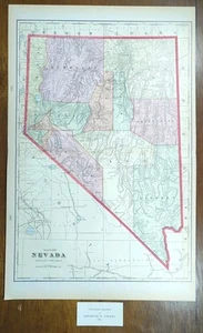 1903 NEVADA Karte 22"x14" ~ alt antik original BLACK ROCK DESERT BURNING MAN NV - Bild 1 von 8