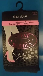 STEVE MADDEN - Black Sweater Knit Footed Tights - Size S/M - NEW In package  - Picture 1 of 4
