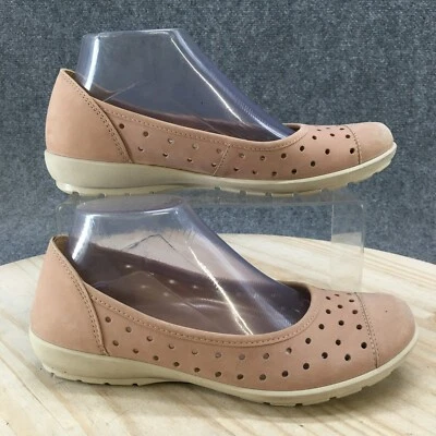 Hotter Shoes Womens 7.5 Livvy Ballet Flats Pink Leather Comfort Slip On - Image 1 of 4