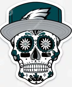 PHILADELPHIA EAGLES SUGAR SKULL MAGNET - Eagles Fans Right NFL Football Hurts - Picture 1 of 1