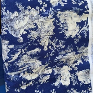 Waverly Inspiration Fabric Farmland French Country Toile Blue White 44" x 325” - Picture 1 of 7