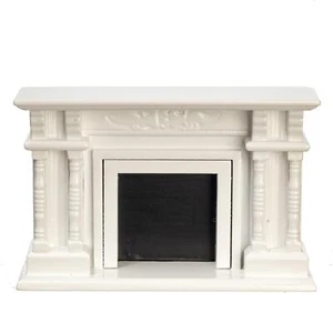 Dolls House Column Fireplace Victorian White Wooden Miniature Furniture 1:12 - Picture 1 of 8