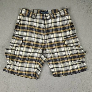 Ralph Lauren Cargo Shorts Mens 32 Blue Yellow Plaid Outdoors Hiking Camping * - Picture 1 of 10